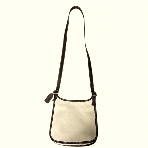 Vintage Coach Hippie 8114 Small Canvas Twill Slim Flap Crossbody, Made in USA - Picture 1 of 14